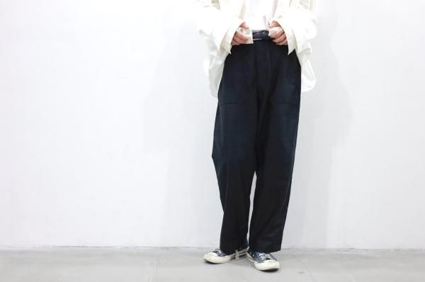 初期型尿素ボタンinterim GIZA BACK SATIN BAKER PANTS 22ss