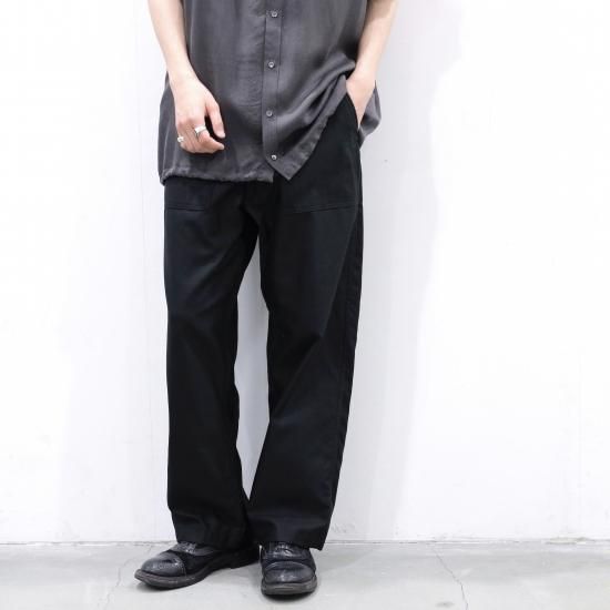 INTÉRIM | GIZA BACK SATIN BAKER PANTS(BLACK) | ベイカーパンツ