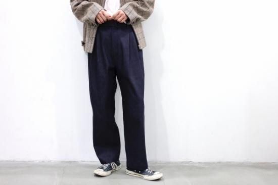 stein BELTED WIDE STRAIGHT TROUSERS