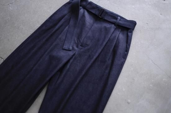 stein | シュタイン BELTED WIDE STRAIGHT DENIM TROUSERS(INDIGO