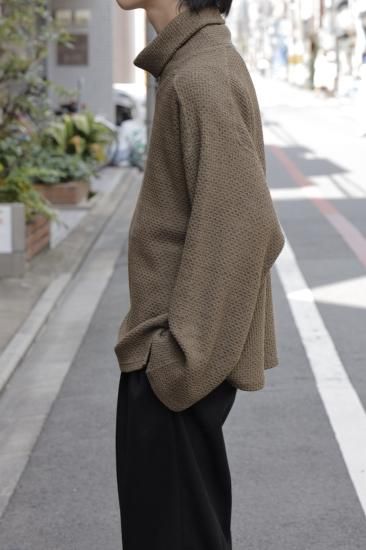 トップス ANCELLM / CHAIN KNIT HI NECK LS T-SHIRT ANCELLM - CHAIN KNIT HI-NECK LS T-SHIRT/KHAKI | NapsNote
