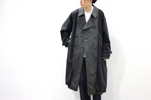 YOKE | REVERSIBLE TRENCH COAT (CHARCOAL) | リバーシブルトレンチ