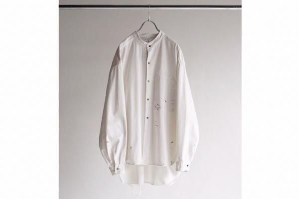 ANCELLM | アンセルム DENIM PAINT LONG SHIRT(WHITE