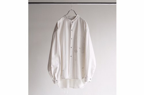 <img class='new_mark_img1' src='https://img.shop-pro.jp/img/new/icons2.gif' style='border:none;display:inline;margin:0px;padding:0px;width:auto;' />ANCELLM / DENIM PAINT LONG SHIRT(WHITE)