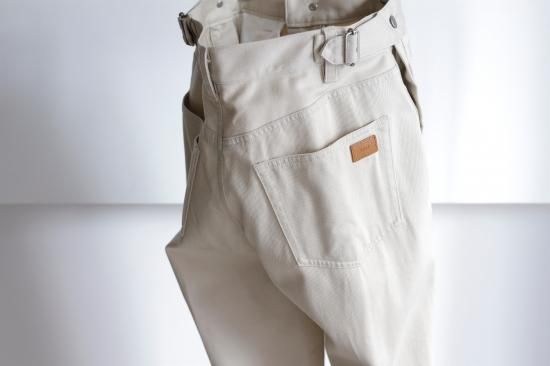YOKE | 5P STRAGHT GURKHA DENIM TROUSERS(FOG WHITE) | 5P YOKE | 5P STRAGHT GURKHA DENIM TROUSERS(FOG WHITE) | 5P