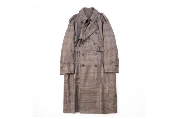 stein   シュタイン OVERSIZED OVERLAPED TRENCH COATGLEN CHECK