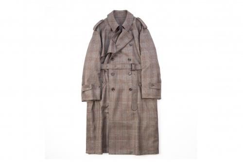 <img class='new_mark_img1' src='https://img.shop-pro.jp/img/new/icons47.gif' style='border:none;display:inline;margin:0px;padding:0px;width:auto;' />stein / OVERSIZED OVERLAPED TRENCH COAT(GLEN CHECK)
