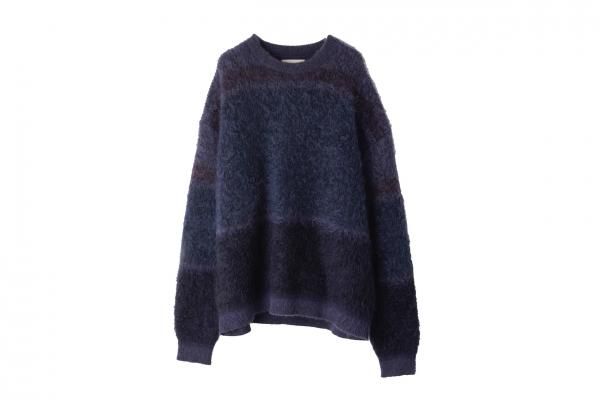 YOKE | ROTHKO BORDER CREW NECK(DUSTY NAVY) | ロスコボーダークルー