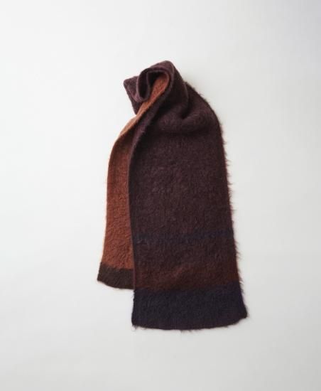 YOKE | MOHAIR BORDER LONG STOLE(ORANGE) | モヘア ...