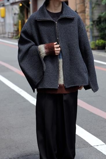YOKE | FRONT ZIP STAND COLLAR BLOUSON(NAVY) | フロントジップ YOKE | FRONT ZIP STAND COLLAR BLOUSON(NAVY) | フロントジップ