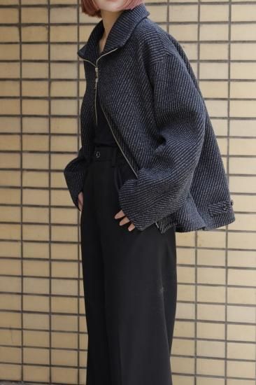 YOKE | FRONT ZIP STAND COLLAR BLOUSON(NAVY) | フロントジップ YOKE | FRONT ZIP STAND COLLAR BLOUSON(NAVY) | フロントジップ