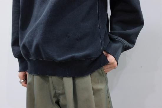 ANCELLM | アンセルム DAMAGE SWEAT SHIRT(D.BLACK) / ダメージ ANCELLM | アンセルム DAMAGE SWEAT SHIRT(D.BLACK) / ダメージ
