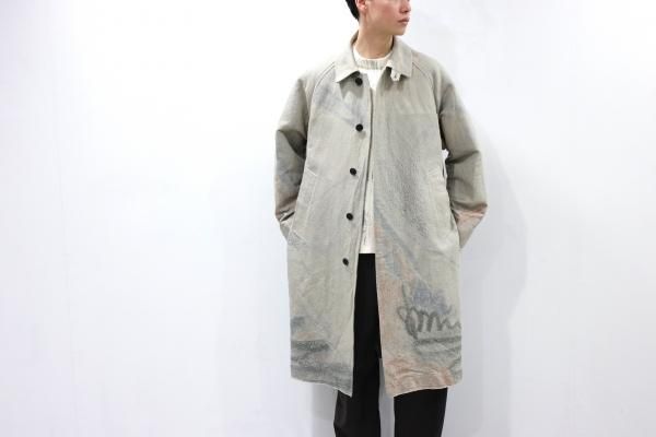 YOKE | JACQUARD BAL COLLAR COAT(BEIGE) | ジャガードバルカラー 