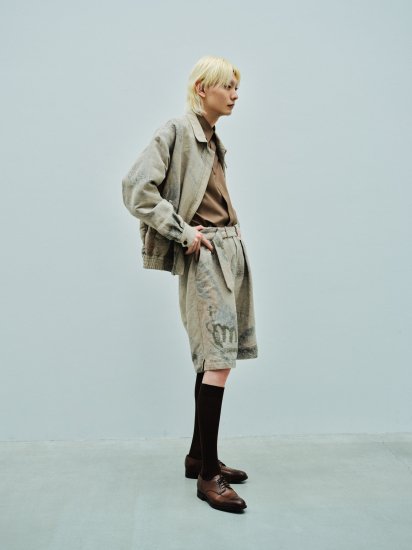 YOKE | JACQUARD LOOSED ZIP BLOUSON(BEIGE) | ジャガードルーズ