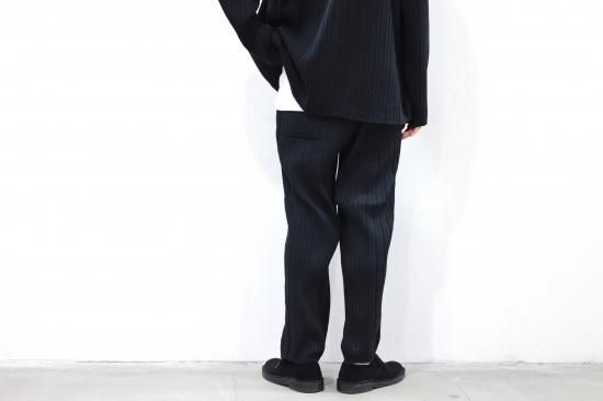 YOKE | PLEATED KNIT LOUNGE PANTS(BLACK) | プリーツニットラウンジ