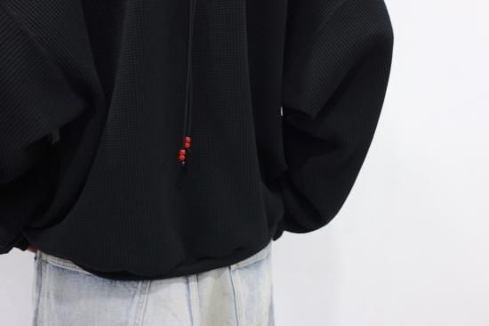 ANCELLM | アンセルム WAFFLE OVERSIZED LS(BLACK) / ワッフル ANCELLM | アンセルム WAFFLE OVERSIZED LS(BLACK) / ワッフル