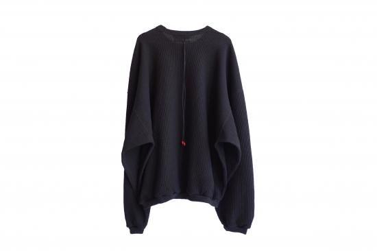 ANCELLM | アンセルム WAFFLE OVERSIZED LS(BLACK) / ワッフル