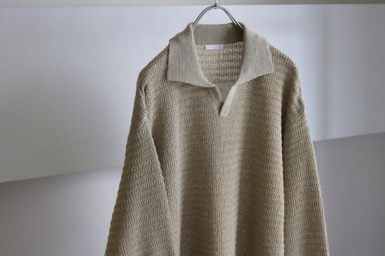 Blanc YM / Skipper Knit Shirt(BEIGE)通販サイト - 京都取扱い Blanc YM / Skipper Knit Shirt(BEIGE)通販サイト - 京都取扱い