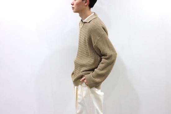トップス 23aw Blanc YM Wool Knit Skipper Shirt Blanc YM / Wool Knit skipper Shirt(BROWN)通販サイト - 京都