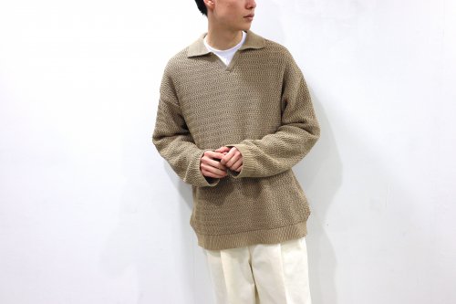 <img class='new_mark_img1' src='https://img.shop-pro.jp/img/new/icons47.gif' style='border:none;display:inline;margin:0px;padding:0px;width:auto;' />Blanc YM / Skipper Knit Shirt(BROWN)