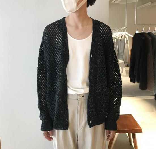 YOKE | MESHED KNIT CARDIGAN(OCEAN NAVY) | メッシュニット YOKE | MESHED KNIT CARDIGAN(OCEAN NAVY) | メッシュニット
