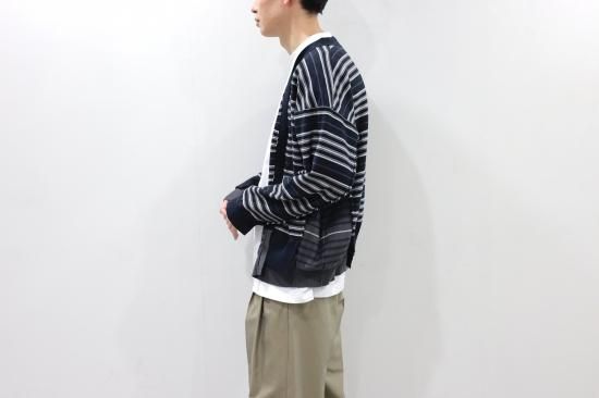 YOKE | BORDER CONNECTING CARDIGAN(DARK NAVY) | ボーダー YOKE | BORDER CONNECTING CARDIGAN(DARK NAVY) | ボーダー