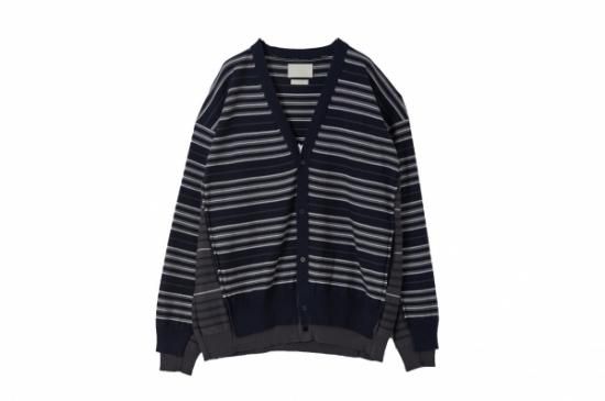 YOKE | BORDER CONNECTING CARDIGAN(DARK NAVY) | ボーダー YOKE | BORDER CONNECTING CARDIGAN(DARK NAVY) | ボーダー