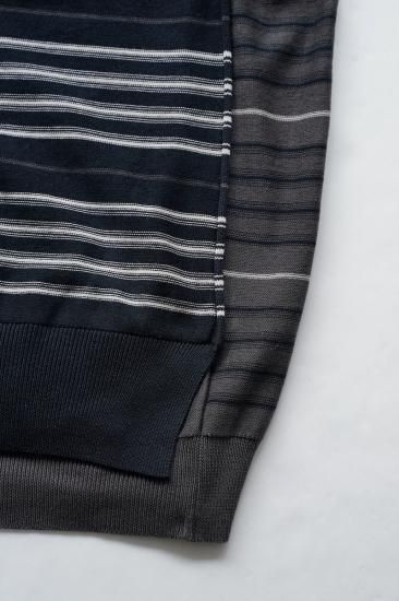 YOKE | BORDER CONNECTING CARDIGAN(DARK NAVY) | ボーダー