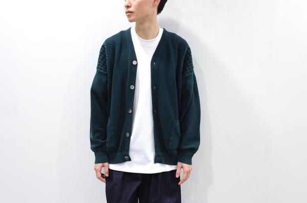 YASHIKI / Unabara Cardigan(GREEN) | ウナバラカーディガン(グリーン 