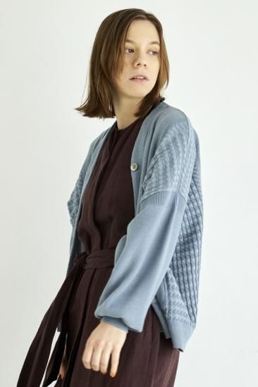 YASHIKI 【22SS】Unabara Cardigan(NAVY)サイズ1 YASHIKI / Unabara Cardigan(NAVY) | ウナバラカーディガン
