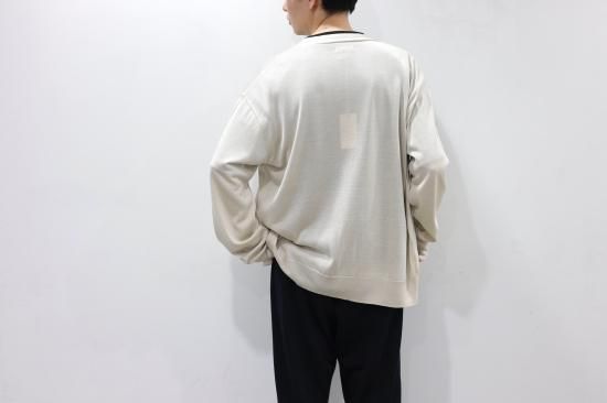 INTERIM | SILK 100% CARDIGAN(LIGHT BEIGE) | シルク100 INTERIM | SILK 100% CARDIGAN(LIGHT BEIGE) | シルク100