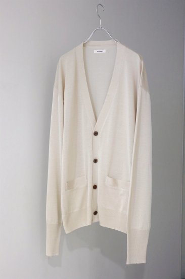 INTERIM | SILK 100% CARDIGAN(LIGHT BEIGE) | シルク100%カーディガン 