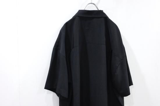 VOAAOV | ヴォアーブ OVERSIZED OPEN COLLAR SS SHIRT(BLACK
