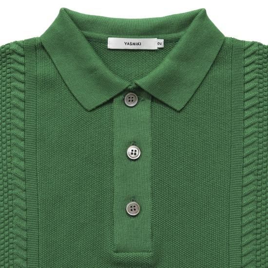 YASHIKI / Tsubomi Knit Polo(KELLY-GREEN) | ツボミニットポロ YASHIKI / Tsubomi Knit Polo(KELLY-GREEN) | ツボミニットポロ