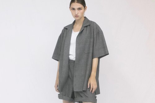 <img class='new_mark_img1' src='https://img.shop-pro.jp/img/new/icons2.gif' style='border:none;display:inline;margin:0px;padding:0px;width:auto;' />VOAAOV / OVERSIZED OPEN COLLAR S/S SHIRT(GLEN CHECK)