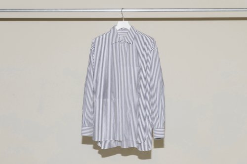 <img class='new_mark_img1' src='https://img.shop-pro.jp/img/new/icons47.gif' style='border:none;display:inline;margin:0px;padding:0px;width:auto;' />no. / FLY FRONT STRIPE SHIRT(BLACK STRIPE)
