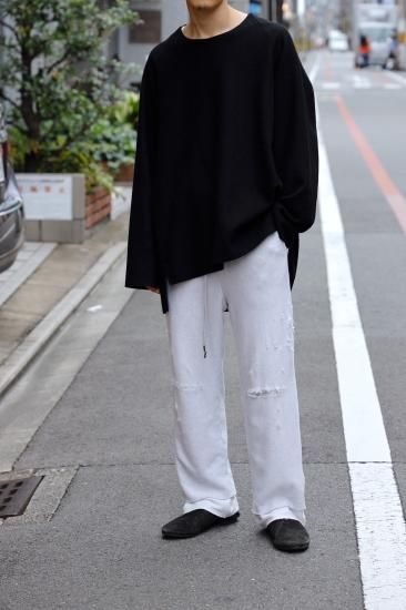 ANCELLM | アンセルム CRASH SWEAT LAYERED PANTS(WHITE ANCELLM | アンセルム CRASH SWEAT LAYERED PANTS(WHITE
