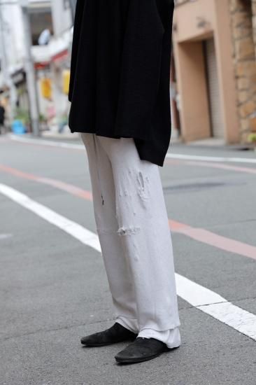 ANCELLM | アンセルム CRASH SWEAT LAYERED PANTS(WHITE ANCELLM | アンセルム CRASH SWEAT LAYERED PANTS(WHITE