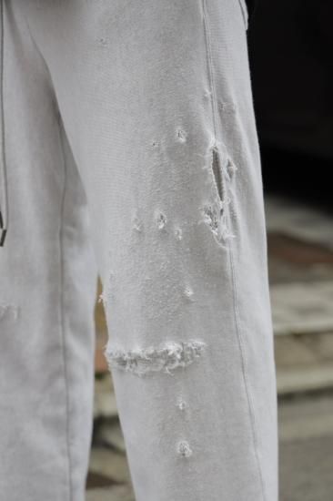 ANCELLM | アンセルム CRASH SWEAT LAYERED PANTS(WHITE ANCELLM | アンセルム CRASH SWEAT LAYERED PANTS(WHITE