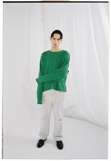 ANCELLM | アンセルム CRASH SWEAT LAYERED PANTS(WHITE ANCELLM | アンセルム CRASH SWEAT LAYERED PANTS(WHITE