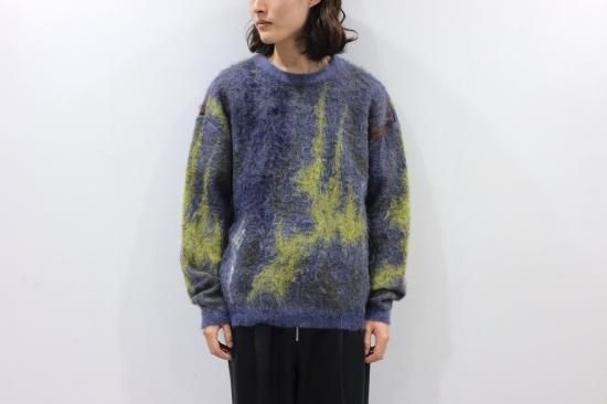 YOKE STILL JACQUARD CREWNECK サイズ2 YOKE | STILL JACQUARD CREWNECK(DUSTY BLUE) | スティルジャガード