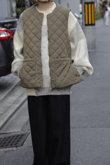 YOKE | QULTING PADDED VEST(KHAKI) | キルティングパデッド YOKE | QULTING PADDED VEST(KHAKI) | キルティングパデッド