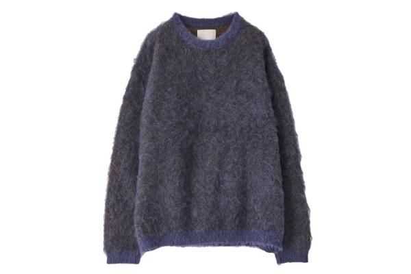 YOKE   4COLOR MIX JACQUARD MOHAIR CREWNECKBLUE   4カラーミックス