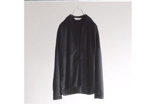 <img class='new_mark_img1' src='https://img.shop-pro.jp/img/new/icons2.gif' style='border:none;display:inline;margin:0px;padding:0px;width:auto;' />ANCELLM / VEGAN LEATHER SKIPPER SHIRT(BLACK) 