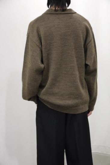 Blanc YM / Wool Knit skipper Shirt(BROWN)通販サイト - 京都