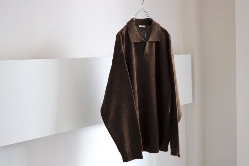 <img class='new_mark_img1' src='https://img.shop-pro.jp/img/new/icons47.gif' style='border:none;display:inline;margin:0px;padding:0px;width:auto;' />Blanc YM / Wool Knit skipper Shirt(BROWN)