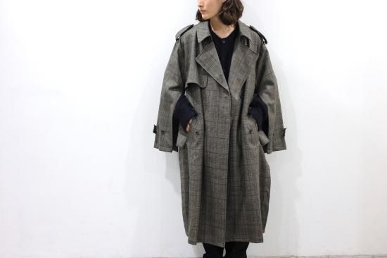 stein   シュタイン OVERSIZED TRENCH COATGLEN CHECK / オーバー