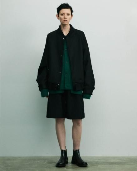 stein | シュタイン OVERSIZED MELTON STUDIUM JACKET(DARK GREY stein | シュタイン OVERSIZED MELTON STUDIUM JACKET(DARK GREY