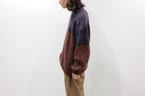 YOKE | STILL BORDER CREWNECK(BROWN RED) | スティルボーダー YOKE | STILL BORDER CREWNECK(BROWN RED) | スティルボーダー
