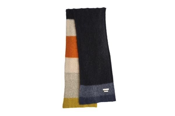 YOKE | STILL BORDER MOHAIR LONG STOLE(BLACK) | スティルボーダー